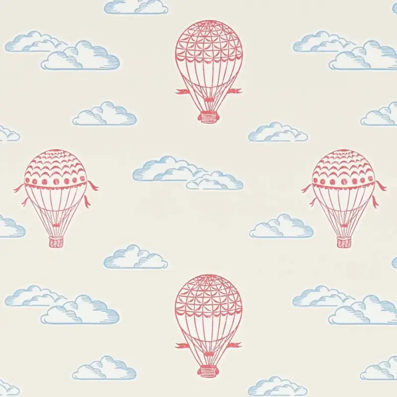 Markenprodukt Little Sanderson Abracazoo Tapete Heissluft Ballons beige rot blau