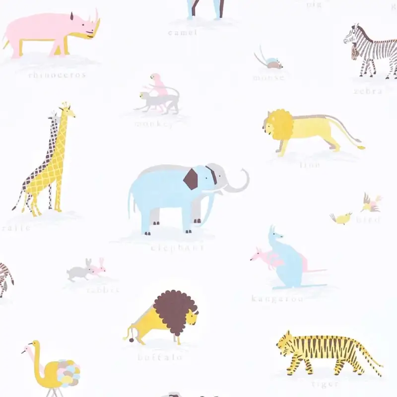 Little Sanderson Abracazoo Tapete Safari Tiere aqua rosa grau Sichere Zahlung