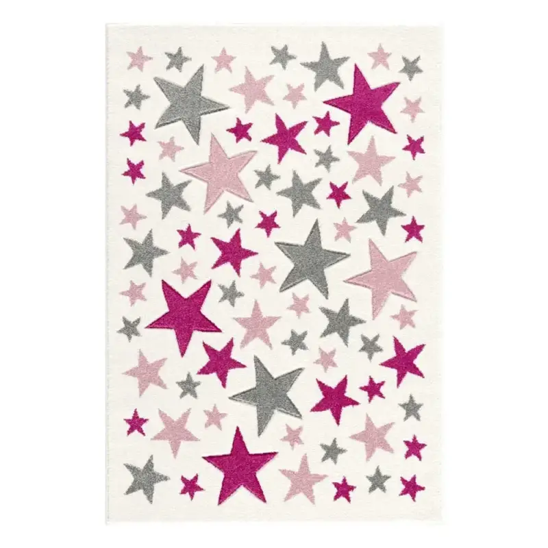 Meistverkauft Livone Kinderteppich Stella Sterne rosa grau, Teppichgrösse: 120 x 180 cm