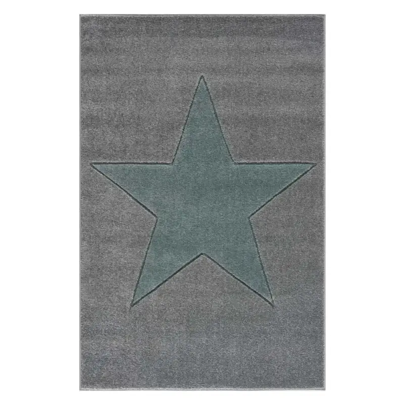 Livone Kinderteppich Stern mint auf grau, Teppichgrösse: 160 x 230 cm Billig