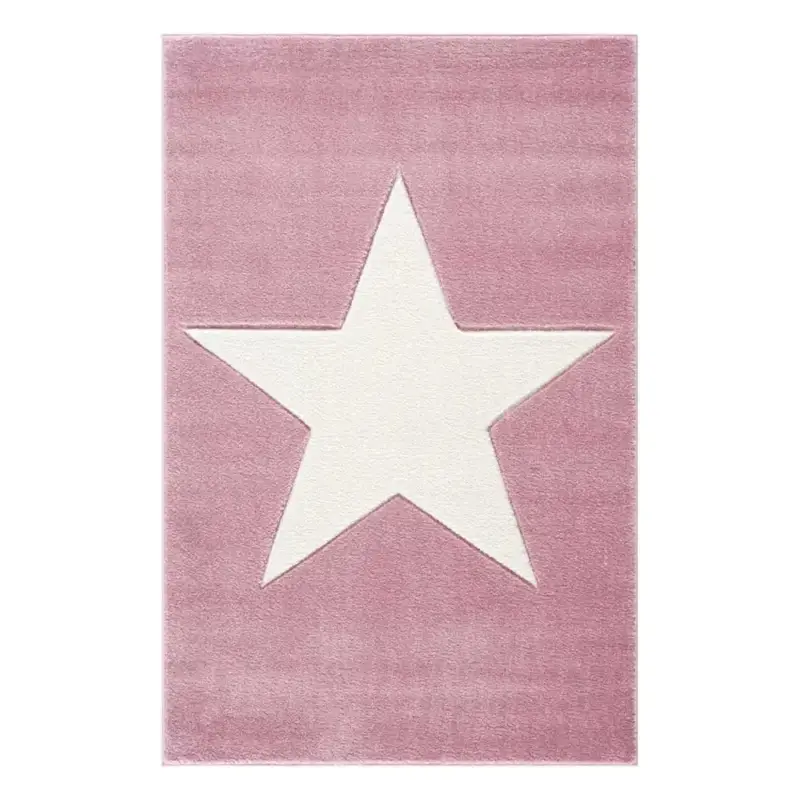 Livone Kinderteppich Stern weiss auf rosa, Teppichgrösse: 160 x 230 cm Neuheit
