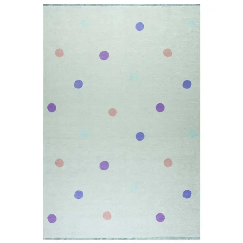 Livone Kinderteppich waschbar mint Punkte bunt, Teppichgrösse: 140 x 190 cm Direkt Vom Hersteller