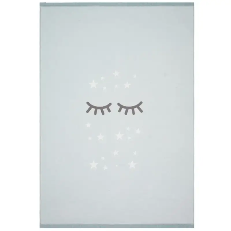 Billig Livone Kinderteppich waschbar schlafende Augen mint, Teppichgrösse: 100 x 160 cm