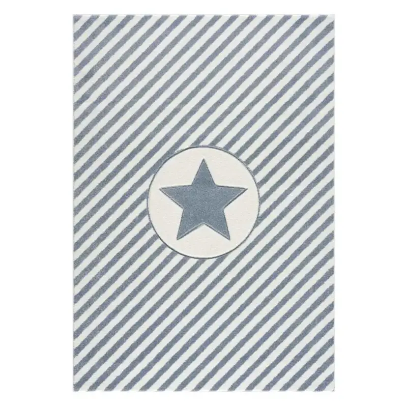 Meistverkauft Livone Teppich Stern & Diagonal Streifen blau, Teppichgrösse: 120 x 180 cm