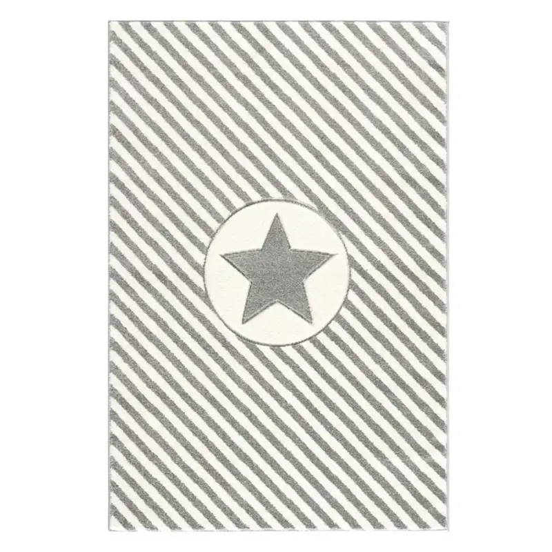 Begrenztes Angebot Livone Teppich Stern & Diagonal Streifen grau, Teppichgrösse: 160 x 230 cm