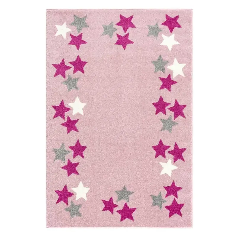 Top-Preis Livone Teppich Sternenband rosa grau, Teppichgrösse: 120 x 180 cm