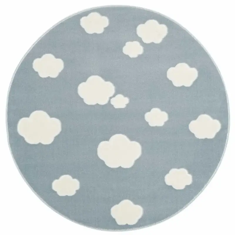 Neu Im Sortiment Livone Teppich rund Wolken blau
