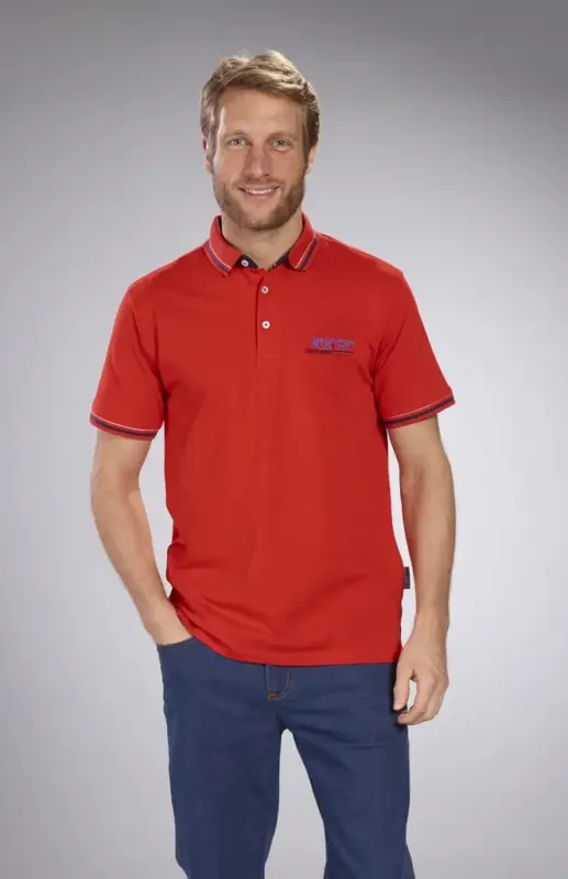 Poloshirt aus Pique, Farbe rot, Gr.XL Ausverkauf