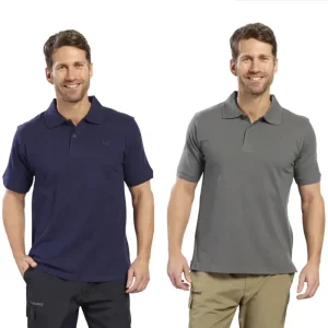 Poloshirt geknöpft, Farbe grau/grün, Gr.L Echt