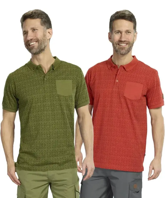 Poloshirt gemustert, Farbe oliv, Gr.L Heißes Angebot