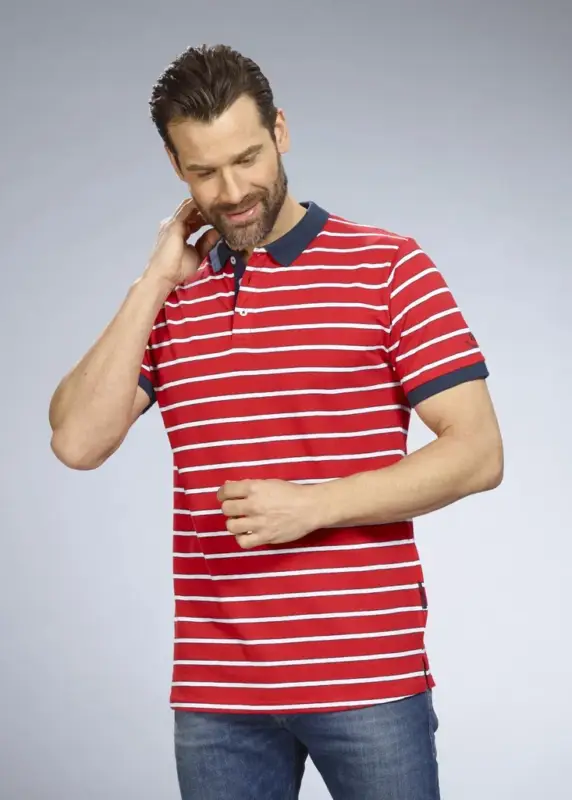 Poloshirt gestreift, Farbe rot, Gr.L Wochenendangebot