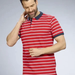 Direkt Vom Hersteller Poloshirt gestreift, Farbe rot, Gr.M