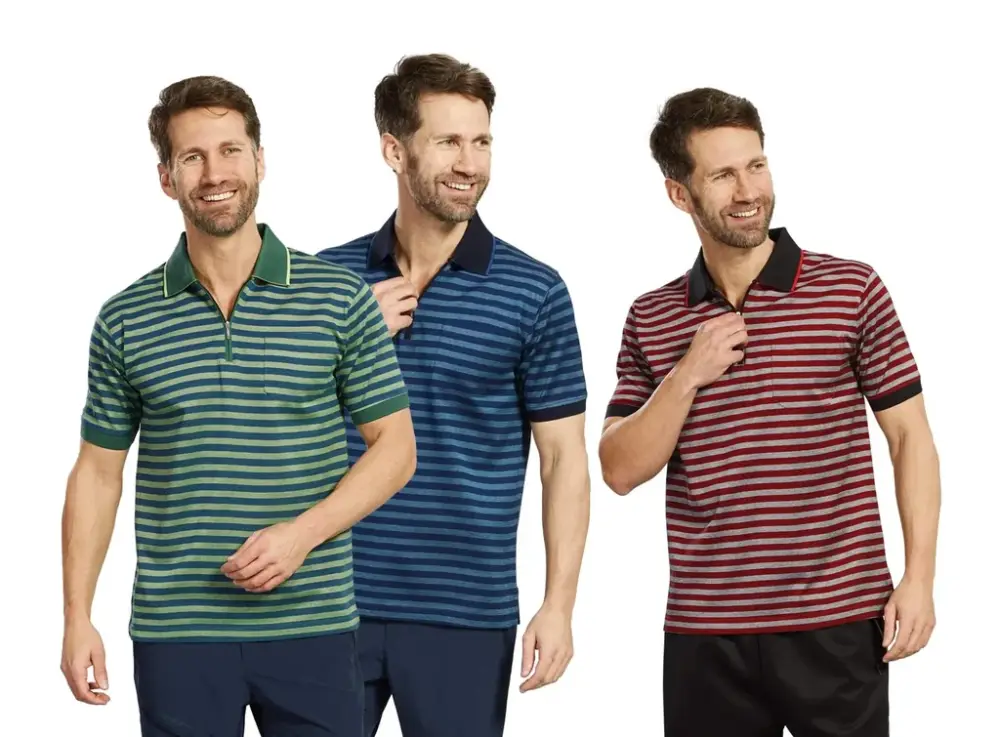 Poloshirt, Farbe grün/blau gestreift, Gr.M Günstig