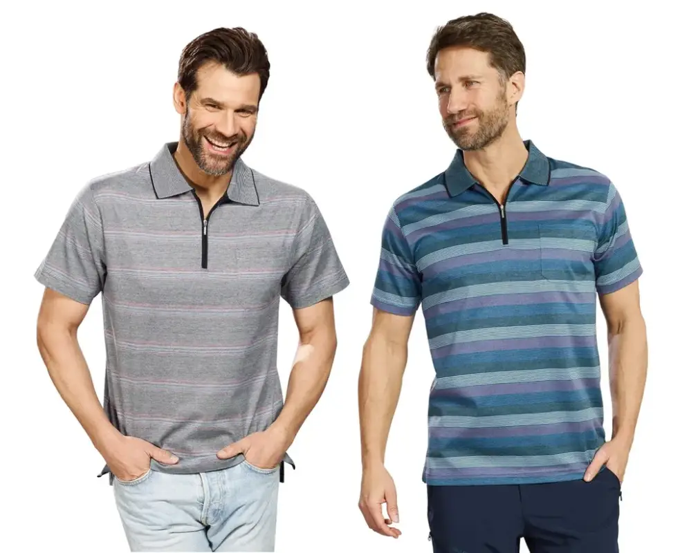 Poloshirt, blau gestreift, Gr.2XL Markenprodukt