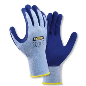 Sonderaktion Polyester-Strickhandschuh LATEX hellblau meliert/ mittelblau Gr. 10