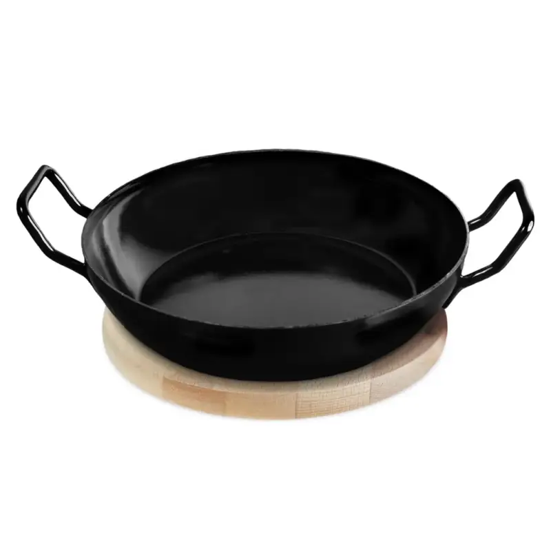 Schlemmerpfanne mit Holzteller 20 cm Top-Angebot