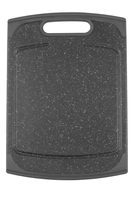 Schneidebrett mit Saftrinne, in Granitoptik, Schwarz, 250 x 140 mm Saisonangebot