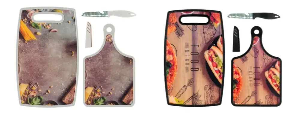 Schneidebretter mit Messer im Pizza Design, 2er Set Beliebt