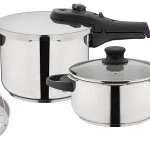 SYSTEM RAPID Schnellkochtopf-Set, 6-teilig, Edelstahl - 4L und 6L, Ø22cm Sichere Zahlung