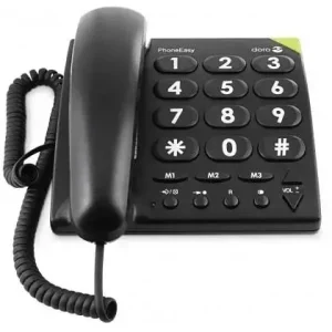 Mega-Angebot Schnurgebundenes Großtastentelefon PhoneEasy 311c schwarz mit optischer Anrufsignalisierung