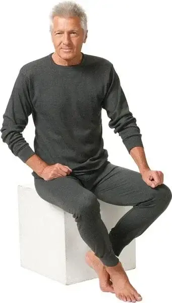 Sichere Zahlung Thermo Unterhose, lang, anthrazit, Gr. 2XL
