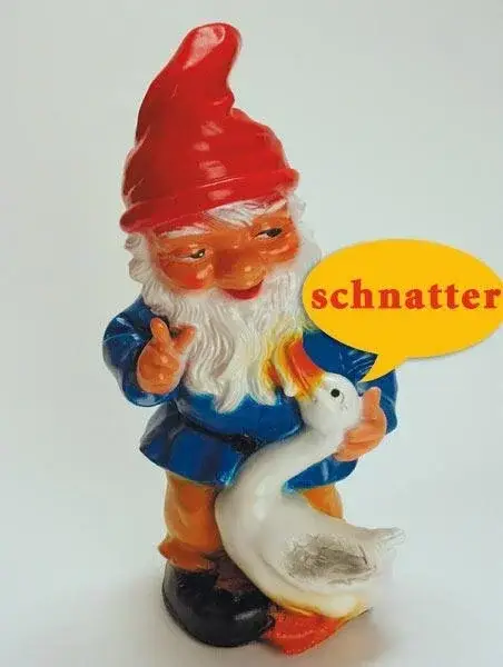 Garantierte Lieferung Zwerg mit Gans - mit Bewegungsmelder, schnatternd, 32 cm