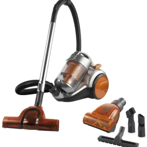 Zyklon-Staubsauger "Pet Star", mit 6-teiligem Jumbo-Düsen-Set, inklusive Tierhaardüse, 700 Watt, Silberfarben/ Orange Super-Preis
