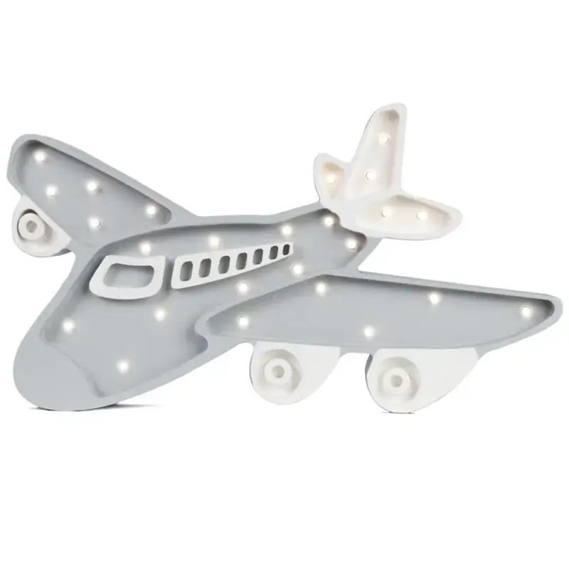 little lights Led Deko Kinderlampe Flugzeug grau Expressversand