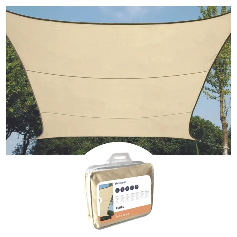 Saisonangebot wasserdurchlässiges sonnensegel - quadratisch - 3.6 x 3.6 m - champagne