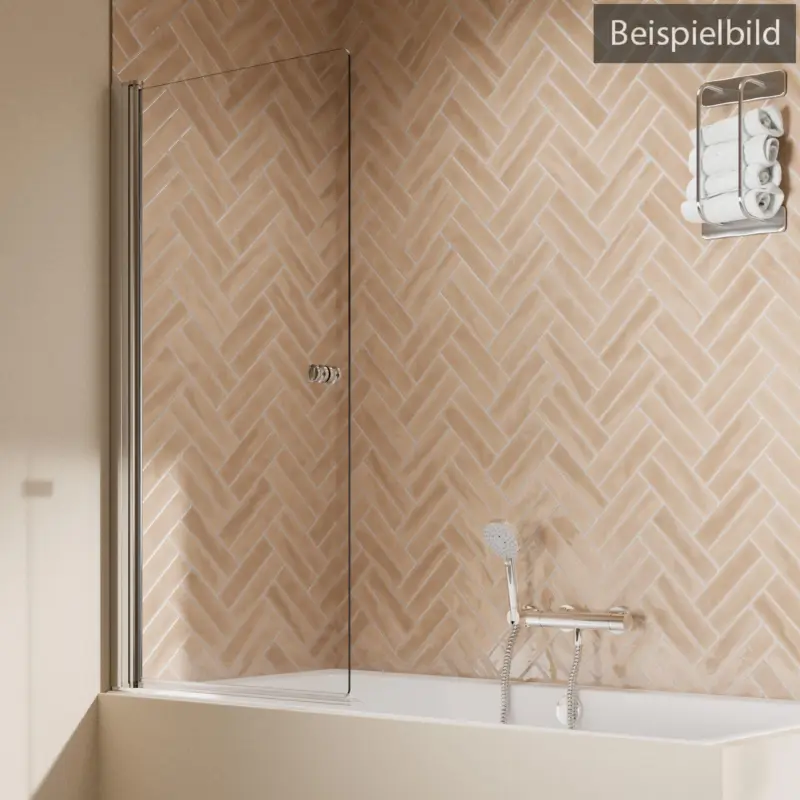 Breuer Elana 2.0 rund Drehtür für Badewanne Grau getönt 80 cm - Alu Silber matt Versand Am Gleichen Tag