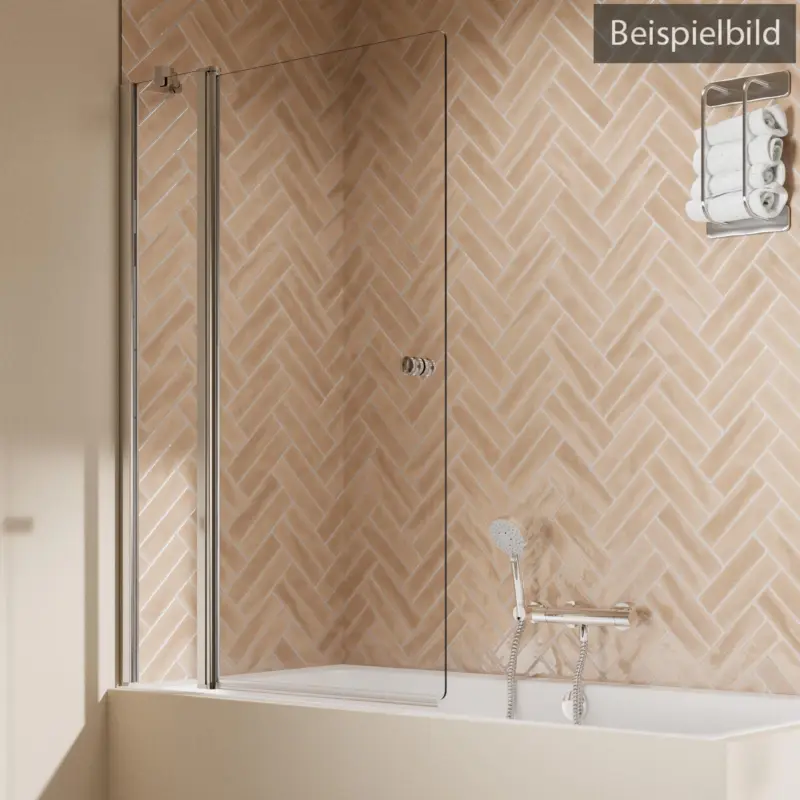 Mega-Angebot Breuer Elana 2.0 rund Drehtür mit Festteil für Badewanne Türanschlag links Satiniert 100 cm - Alu Chromeffekt