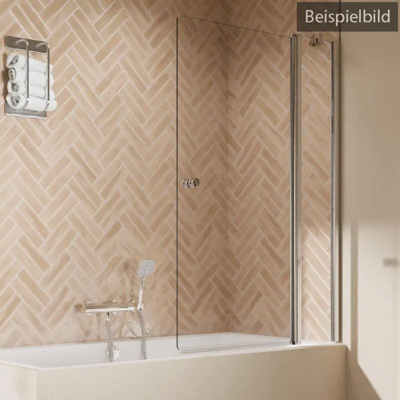 Preisreduziert Breuer Elana 2.0 rund Drehtür mit Festteil für Badewanne Türanschlag rechts Intima 100 cm - Alu Chromeffekt