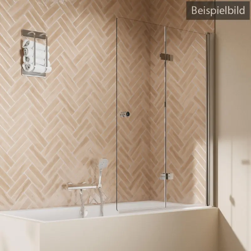 Breuer Elana 2.0 rund Drehfalttür für Badewanne 2-teilig Türanschlag rechts Intima 120 cm - Schwarz matt Sonderangebot