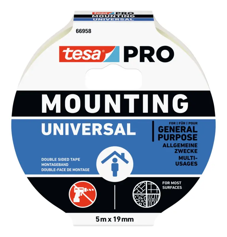 Tesa Mounting Pro 66958 Universal, 5m x 19 mm(Verpackungseinheit: 8Rollen) Preis Gesenkt