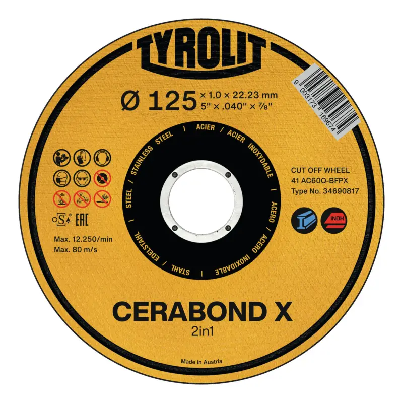 Bestseller Tyrolit Trennscheibe Cerabond X 115 x 1,6 mm, gerade Stahl+Inox