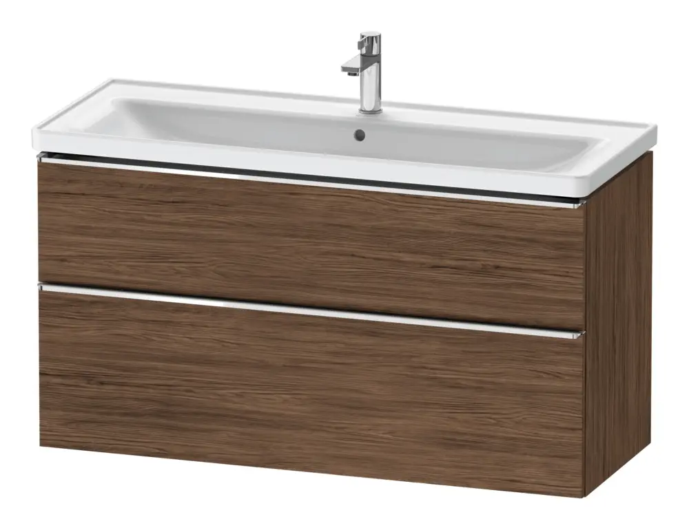 Duravit D-Neo Waschtischunterschrank mit 2 Auszügen Griff Chrom Hochglanz 1184 x 625 x 452 mm - Nussbaum dunkel Matt Preiswert