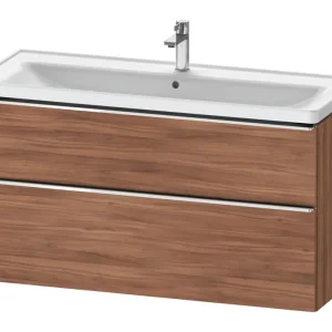 Ausverkauf Duravit D-Neo Waschtischunterschrank mit 2 Auszügen Griff Chrom Hochglanz 1184 x 625 x 452 mm - Nussbaum Matt