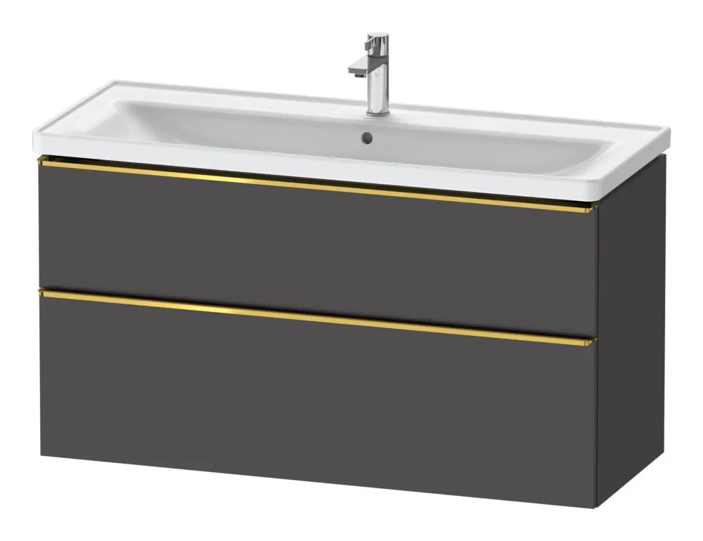Duravit D-Neo Waschtischunterschrank mit 2 Auszügen Griff Gold Poliert 1184 x 625 x 452 mm - Graphit Matt Sonderangebot