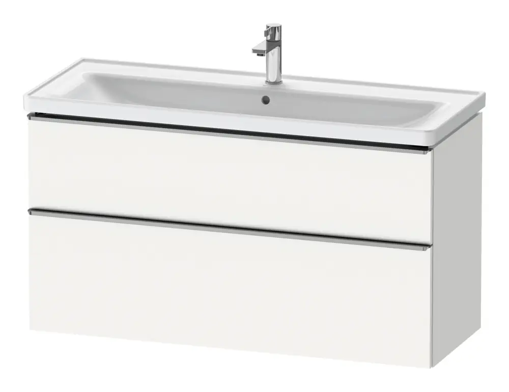 Letzte Chance Duravit D-Neo Waschtischunterschrank mit 2 Auszügen Griff Edelstahl Gebürstet 1184 x 625 x 452 mm - Weiß Matt