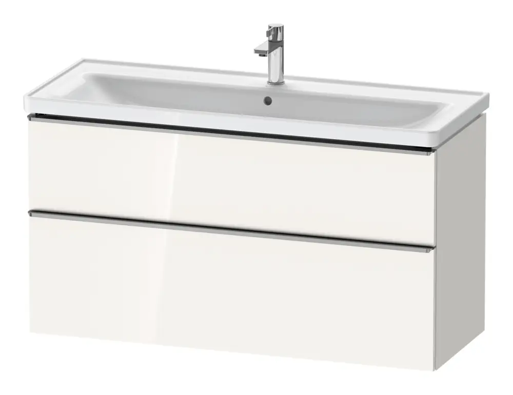 Duravit D-Neo Waschtischunterschrank mit 2 Auszügen Griff Edelstahl Gebürstet 1184 x 625 x 452 mm - Weiß Hochglanz Heißes Angebot