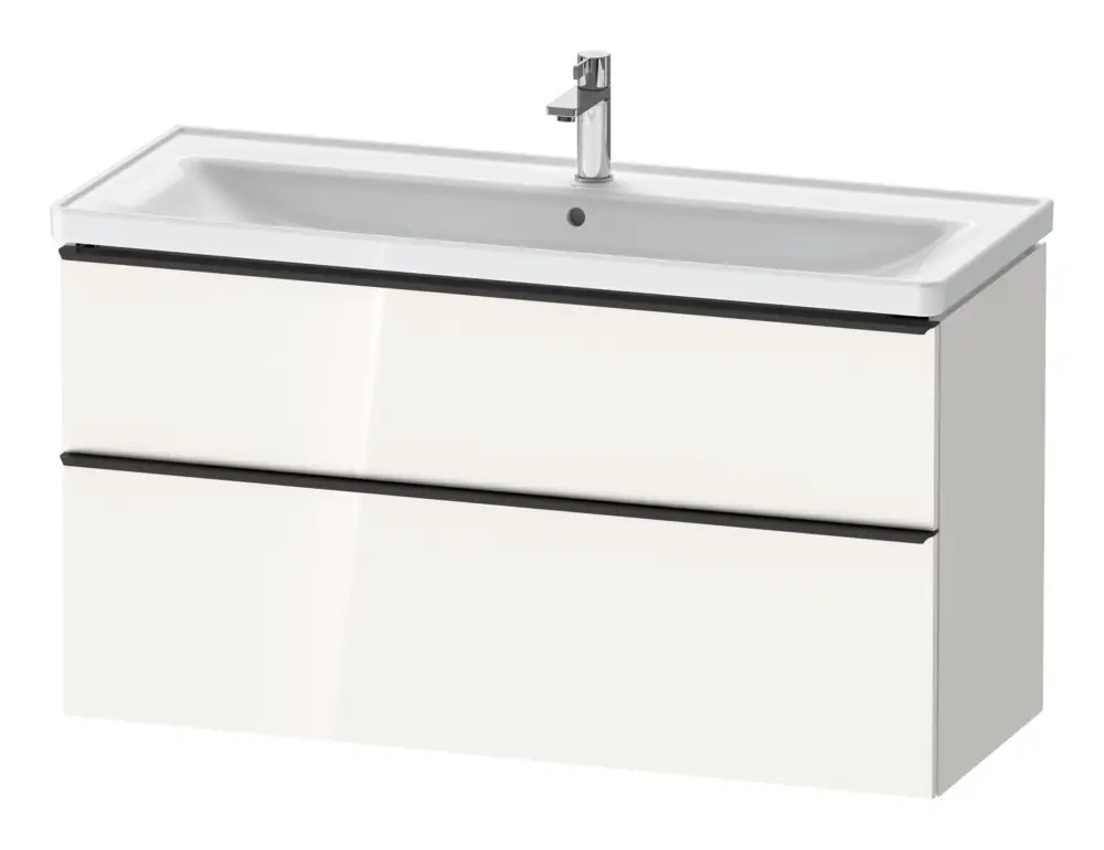 Kracherpreis Duravit D-Neo Waschtischunterschrank mit 2 Auszügen Griff Diamantschwarz Matt 1184 x 625 x 452 mm - Weiß Hochglanz