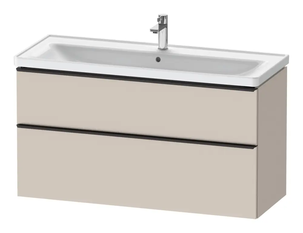 Kracherpreis Duravit D-Neo Waschtischunterschrank mit 2 Auszügen Griff Diamantschwarz Matt 1184 x 625 x 452 mm - Taupe Matt