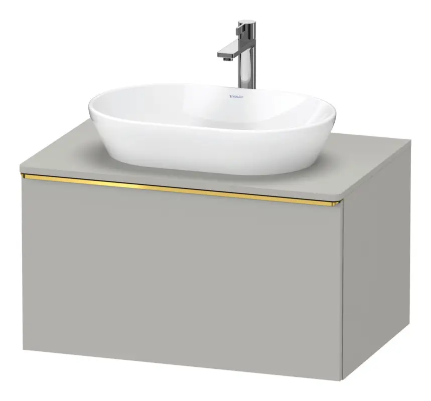 Günstig Duravit D-Neo Konsolenwaschtischunterschrank mit 1 Auszug Griff Gold Poliert 800 x 459 x 550 mm - Betongrau Matt
