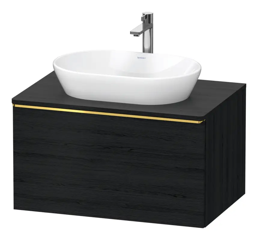 Duravit D-Neo Konsolenwaschtischunterschrank mit 1 Auszug Griff Gold Poliert 800 x 459 x 550 mm - Eiche Schwarz Matt Top-Seller