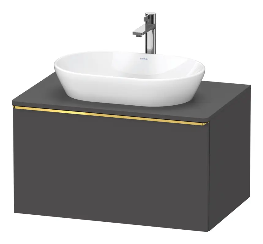 Duravit D-Neo Konsolenwaschtischunterschrank mit 1 Auszug Griff Gold Poliert 800 x 459 x 550 mm - Graphit Matt Mega-Angebot