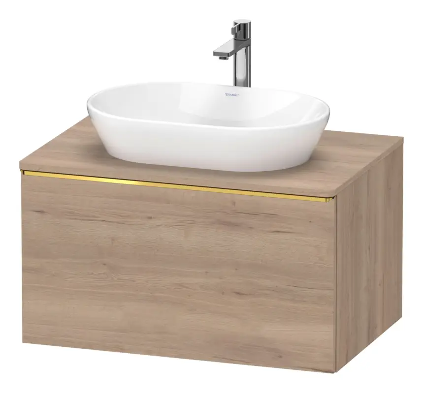 Duravit D-Neo Konsolenwaschtischunterschrank mit 1 Auszug Griff Gold Poliert 800 x 459 x 550 mm - Eiche Marmoriert Matt Aktuell