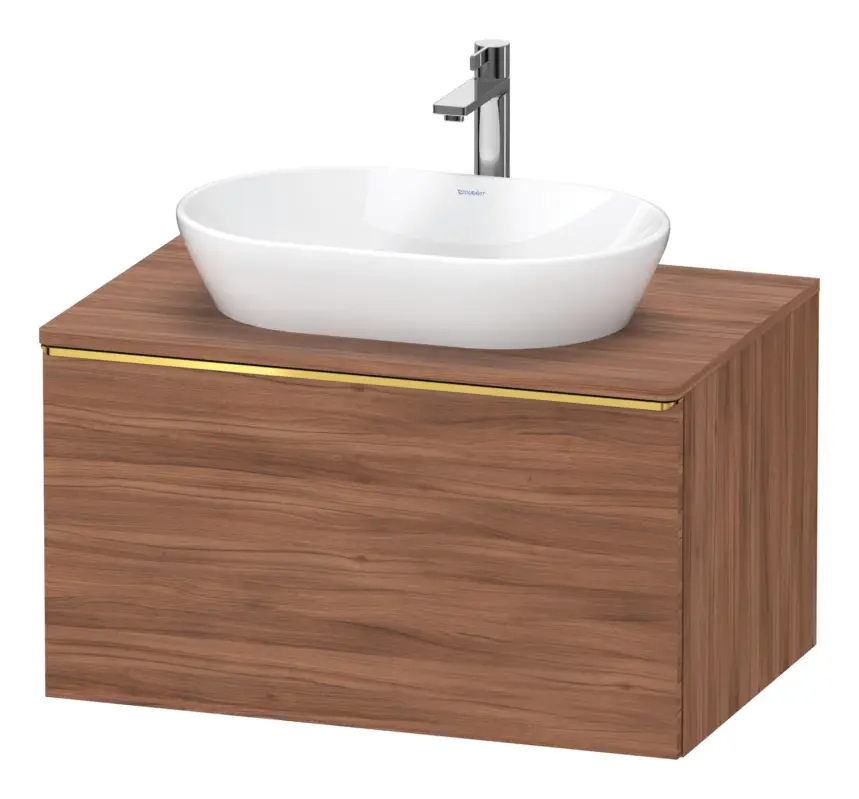 Duravit D-Neo Konsolenwaschtischunterschrank mit 1 Auszug Griff Gold Poliert 800 x 459 x 550 mm - Nussbaum Matt Letzte Chance