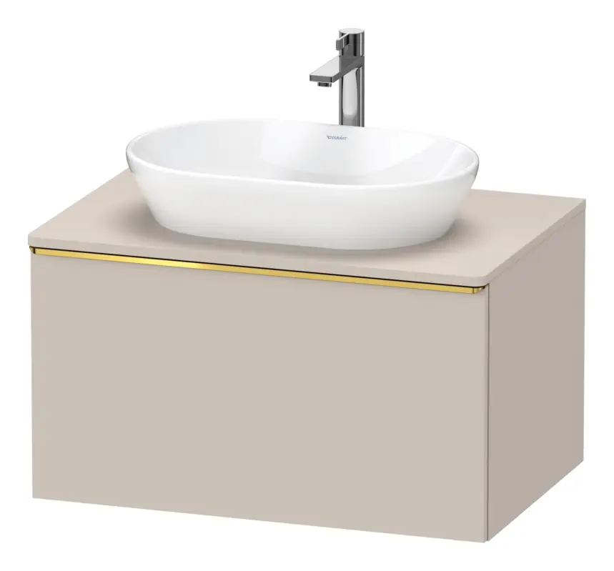 Online Kaufen Duravit D-Neo Konsolenwaschtischunterschrank mit 1 Auszug Griff Gold Poliert 800 x 459 x 550 mm - Taupe Matt