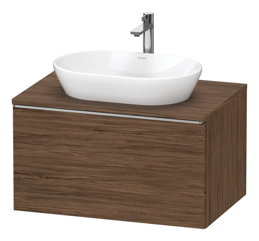 Duravit D-Neo Konsolenwaschtischunterschrank mit 1 Auszug Griff Edelstahl Gebürstet 800 x 459 x 550 mm - Nussbaum dunkel Matt Abverkauf