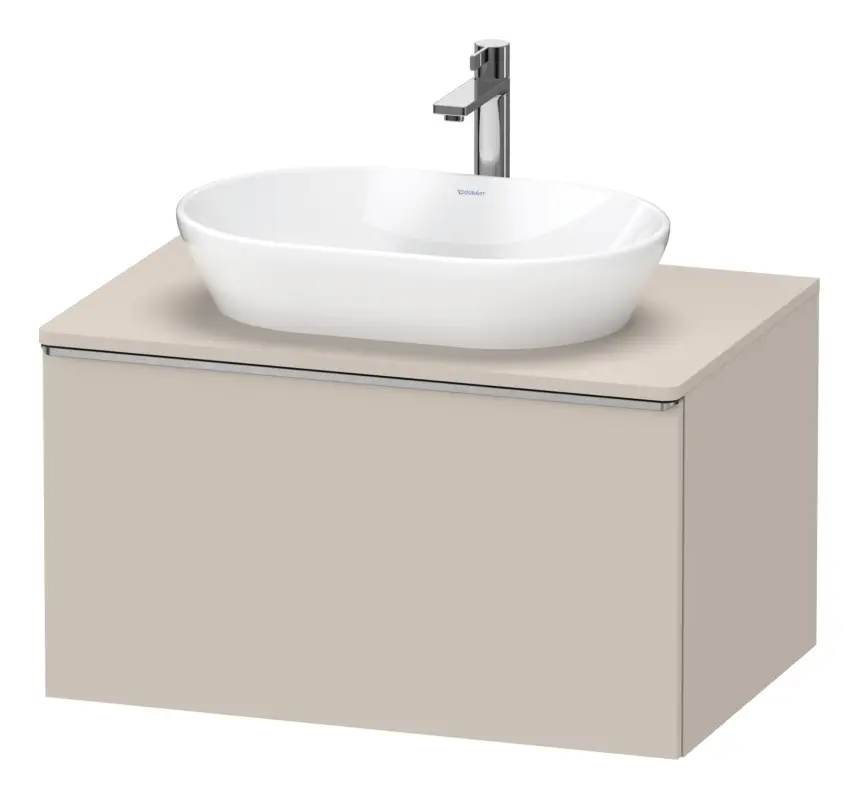 Neu Im Sortiment Duravit D-Neo Konsolenwaschtischunterschrank mit 1 Auszug Griff Edelstahl Gebürstet 800 x 459 x 550 mm - Taupe Matt